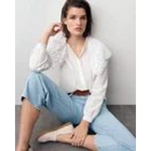 Rebecca Taylor Womens Sz S L/S White Valerie Blouse Size Xs Eyelet Overlay